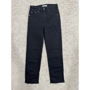 Levi's Premium 724 Black Jeans High Rise Straight Crop Women’s Size 26